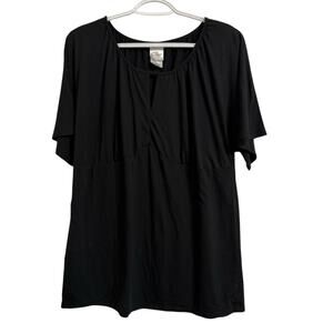 JMS Black Retro Vtg Blouse Top Y2K Fashion Chic Early 2000s Wardrobe Staple